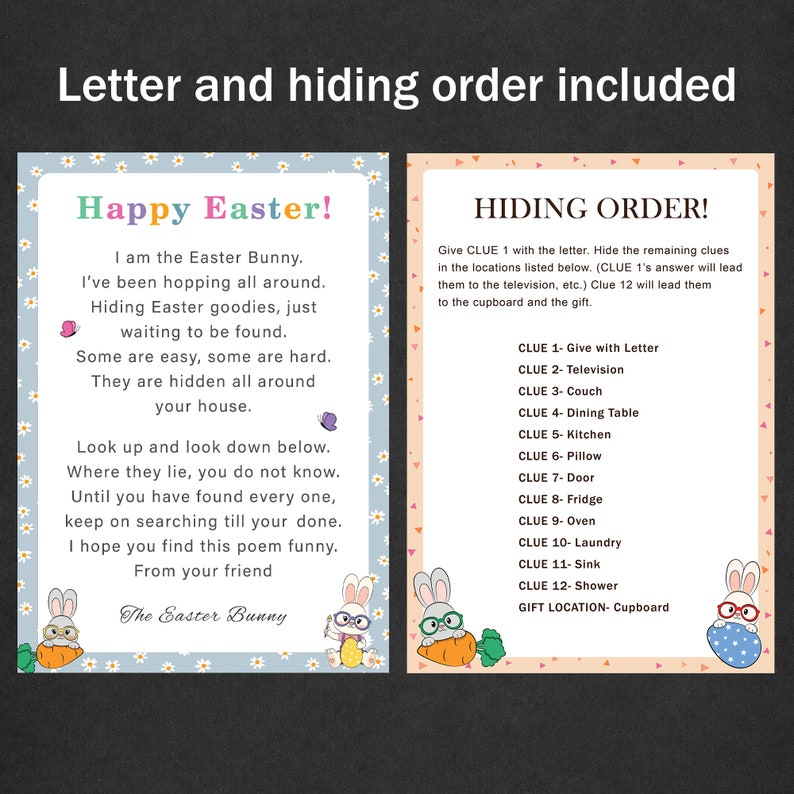 Easter Scavenger Hunt for Teens Easter Egg Hunt Clues Older Kids Easter Bunny Escape Room Easter Basket Treasure Hunt Indoor Game PRINTABLE image 3