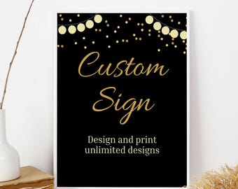Surprise Custom Sign Surprise Party Signs Surprise Birthday Sign Shhh It's A Surprise Decor Surprise Theme Decorations Party EDITABLE S09