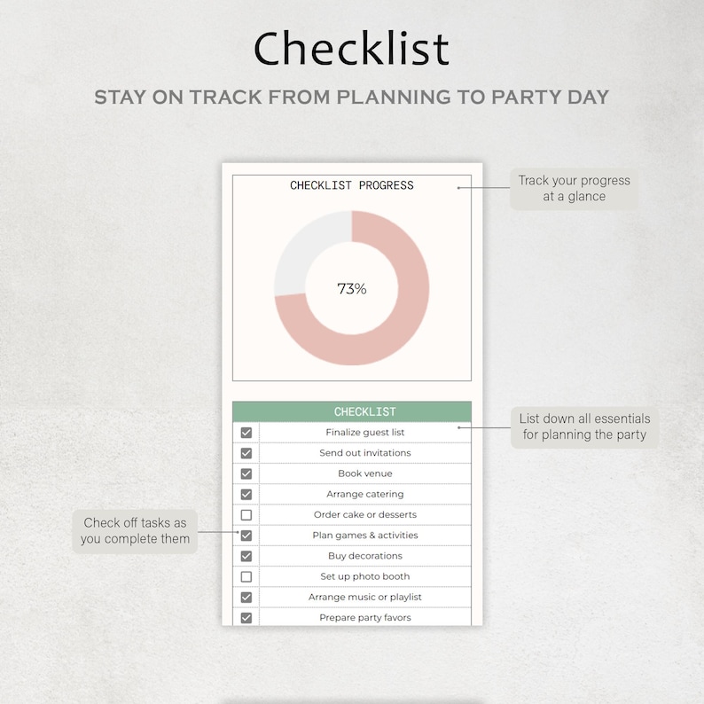 Birthday Party Planner Digital Birthday Planning Spreadsheet Template ...