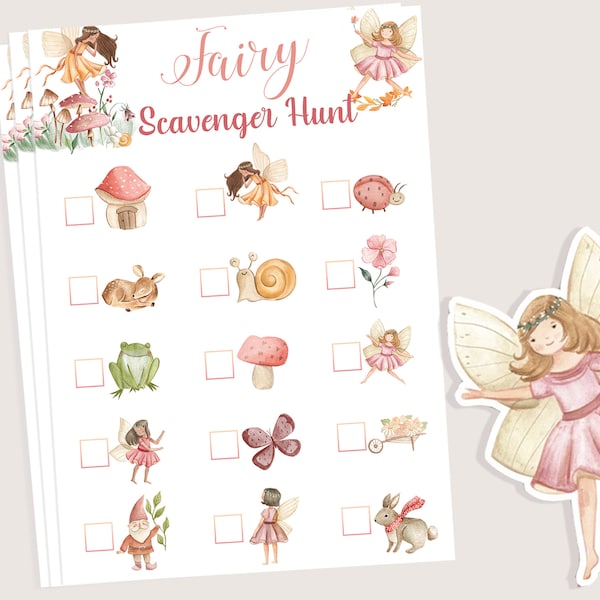 Fairy Scavenger Hunt Fairy Garden Birthday Party Games Enchanted Forest Party Activities Fairy Scavenger Hunt Checklist Instant Download F01