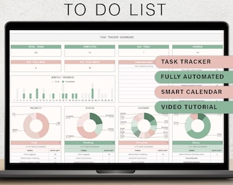 To Do-Liste Aufgaben-Tracker Kalkulationstabelle Produktivitätsplaner Vorlage Täglich Wöchentlich Monatlich Organisation Aufgabenmanagement Kalender Google Sheets