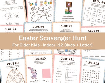 Easter Scavenger Hunt for Older Kids Easter Egg Hunt Clues Teens Indoor Easter Bunny Escape Room Easter Basket Treasure Hunt Game PRINTABLE