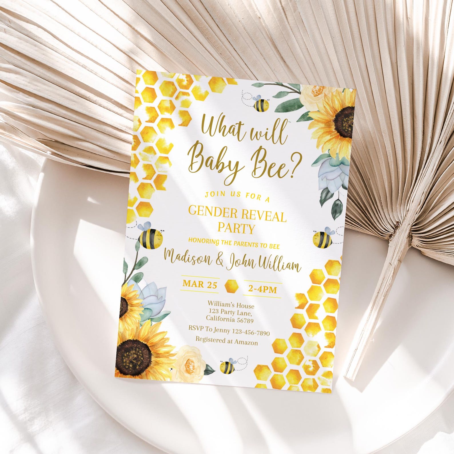What Will Baby Bee Gender Reveal Party Baby Bee Gender Announcement ...