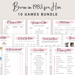 41st Birthday Games for Women 41st Birthday Party Games for Her Born in 1983 Game 1983 Trivia Quiz Activity Bundle Instant Digital PRINTABLE