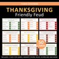 Thanksgiving Friendly Feud Printable Thanksgiving Games Thanksgiving Family Feud Game Thanksgiving Party Games Thanksgiving Trivia Dinner product logo