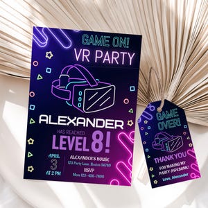 Virtual Reality Invitation VR Party Invitation VR Birthday Invitation Boy Virtual Reality Game Birthday Invite EDITABLE Instant Download V02
