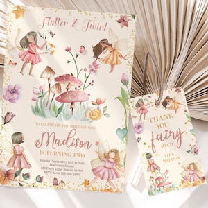 Fairy Invitation Fairy Birthday Invitation Fairy Party Invitation Enchanted Forest Invitation Girl Fairy Garden Invite EDITABLE Instant F01