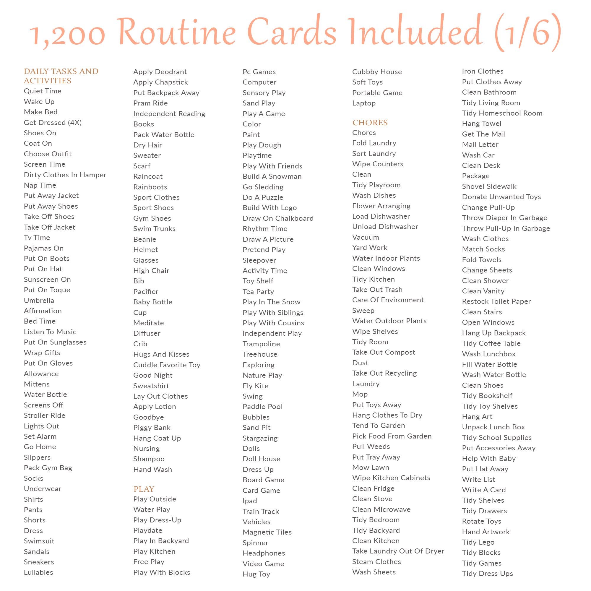 Daily Routine Cards Visual Schedule Toddler Routine Chart for Kids ...