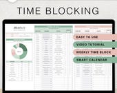 Time Blocking Planner Spreadsheet 24 Hour Weekly Schedule Template Time Management Google Sheets Monthly Task Calendar Time Block Planner