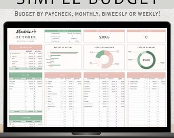 Budget Spreadsheet Budget Planner Budget Template Monthly Budget Tracker Simple Budget Google Sheets Budgeting Personal Finance Tracker