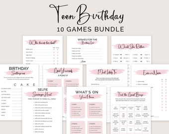 Teen Birthday Games Girl Birthday Party Games for Her Sweet 16 Birthday Party Games Teenager Birthday Activities PRINTABLE Instant