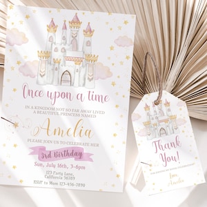 Princess Birthday Invitation Princess Party Invitation Once Upon a Time Birthday Invitation Girl Princess Invite EDITABLE Instant Digital