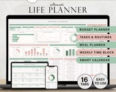 Life Planner Digital Planner Daily Planner Google Sheets Budget Tracker Template Task Tracker Spreadsheet Habit Tracker Meal Calendar Goals