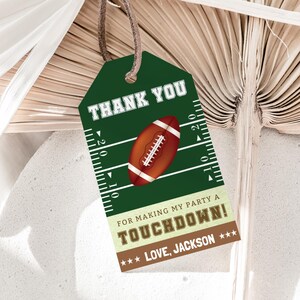 Football Thank You Tags Football Birthday Party Favor Tags Sports Boy Gift Label Football Favor Bag Tag Football Loot Bag Tags EDITABLE