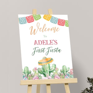 First Fiesta Welcome Sign Fiesta Welcome Sign Fiesta Birthday Party Decoration Decor 1st Fiesta Welcome Poster EDITABLE Instant Digital F02