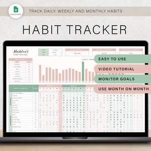 Habit Tracker Goal Tracker Digital Habit Tracker Google Sheets Daily Habit Tracker Spreadsheet Weekly Habit Tracker Template Monthly Habits