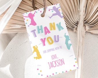Trampoline Park Favor Tags Jump Thank You Tags Jumping Birthday Party Gift Tags Trampoline Favor Labels Decor EDITABLE Instant Digital J01