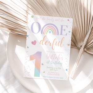 Onederful Birthday Invitation Isnt She Lovely Isnt She Onederful Invitation 1st Birthday Invitation Girl First EDITABLE Instant Digital O01