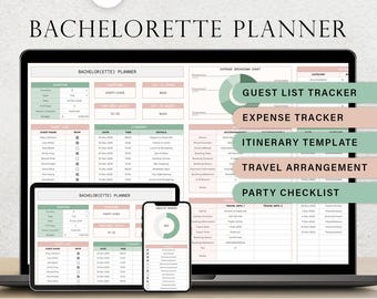 Bachelorette Planner Spreadsheet Bachelorette Trip Planning Template Hens Party Planner Maid of Honor Budget Tracker Itinerary Google Sheets