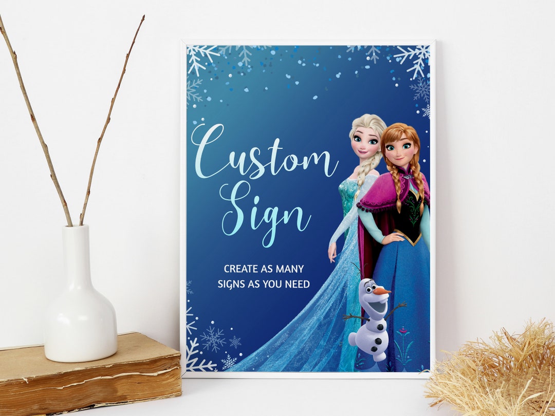 Frozen Custom Sign Frozen Party Signs Frozen Birthday Sign Elsa Party ...