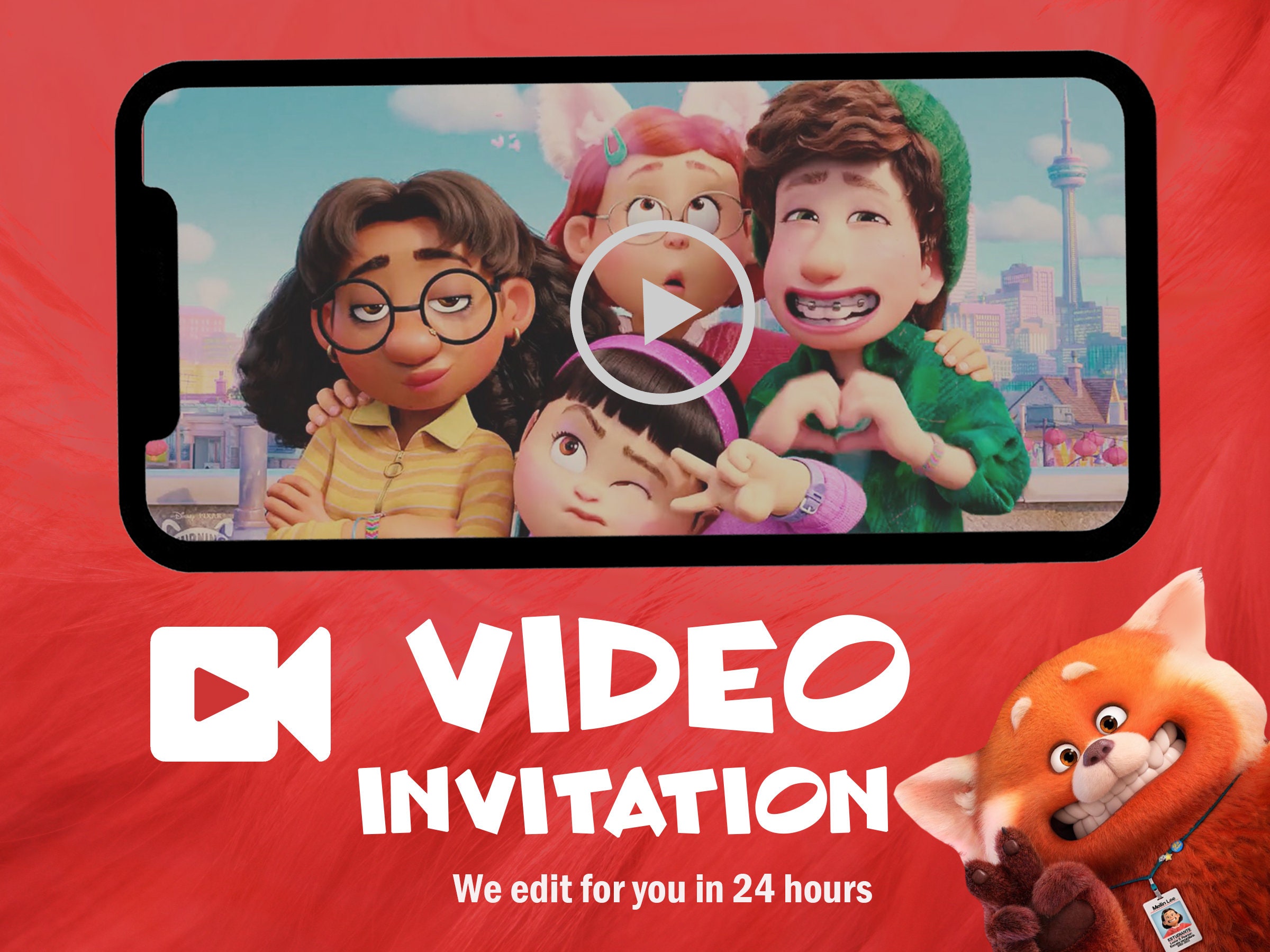 Turning Red Movie Invite Personalized Red Panda Video - Etsy Denmark Turning Red Movie Invite Personalized Red Panda Video - Etsy Denmark