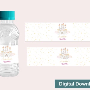 Princess Water Bottle Label Princess Bottle Wrappers Princesses Decor ...