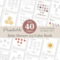 Baby Shower Coloring Book 123 Coloring Book Baby's First 123 Book Baby Shower Game Activity Number Book Pages Counting Game Printable product logo