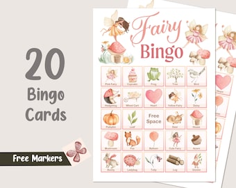 Feen Bingo 20 Karten Feen Spiele Feen Party Spiele Feen Garten Bingo Feen Geburtstagsspiele Zauberwald Spiel Mädchen Sofort Download F01