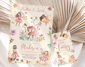 Fairy Invitation Fairy Birthday Invitation Fairy Party Invitation Enchanted Forest Invitation Girl Fairy Garden Invite EDITABLE Instant F01