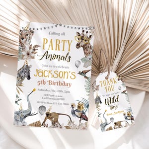Party Animal Invitation Safari Birthday Invitation Jungle Birthday Invitation Animal Birthday Invitation Zoo Invite EDITABLE Instant P07