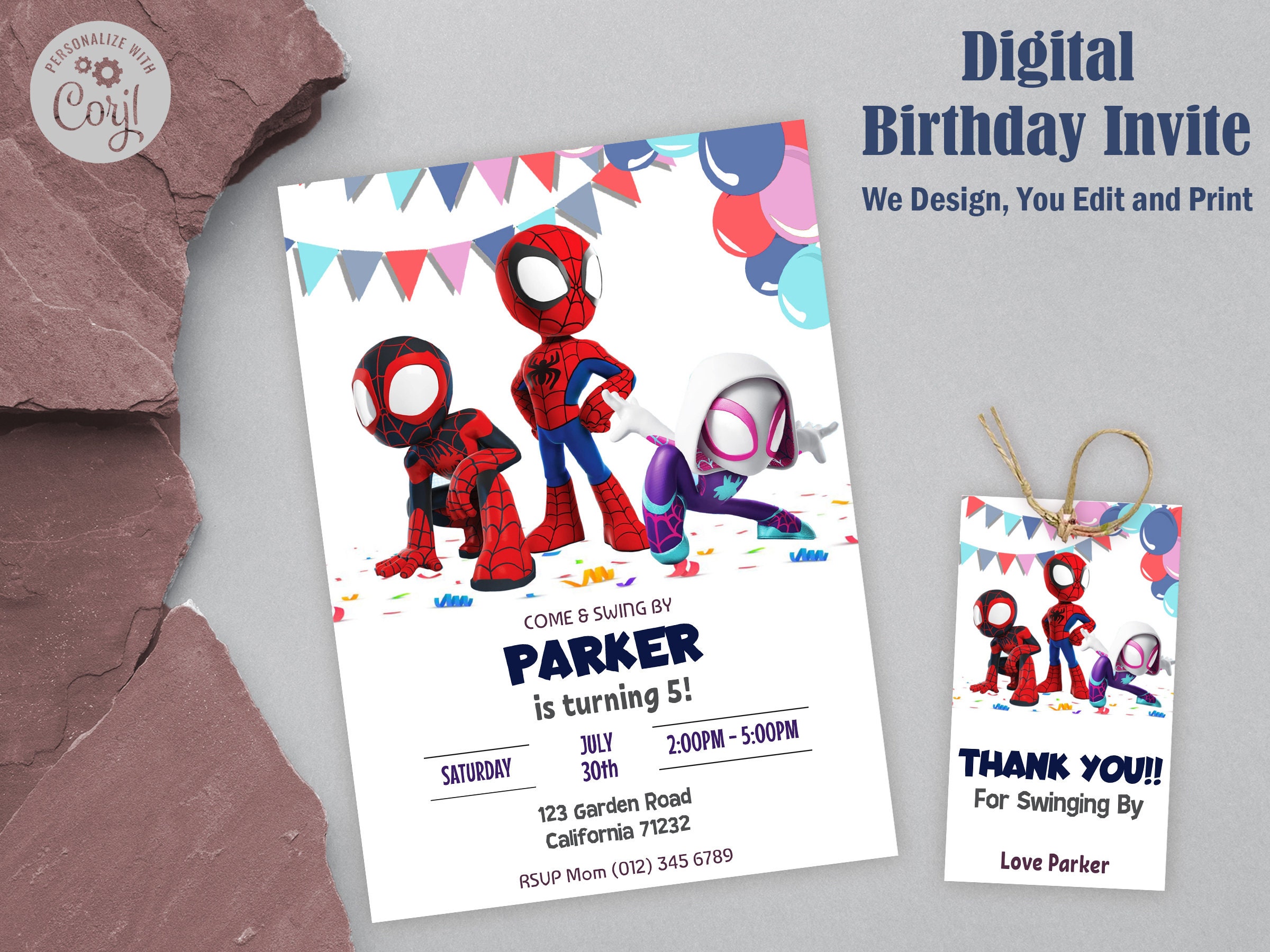 6 FREE Spidey and his amazing friends Invitations Templates for Birthdays