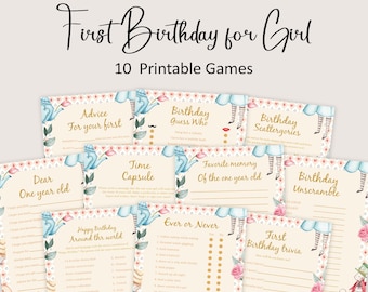 Alice In Onederland First Birthday Games Alice In Wonderland 1st Birthday Games Mad Hatter Party Tea Party Trivia Activities PRINTABLE A01