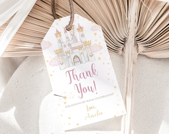 Princess Favor Tags Princess Thank You Tags Prinzessin Birthday Party Geschenk Tags Princess Theme Favor Labels Decor EDITIERBARE Sofort Digital