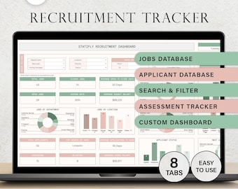 Recruitment Tracker Spreadsheet Hiring Tracker Recruiting Planner Tracking System Template ATS Tracker Interview Scheduling Google Sheets