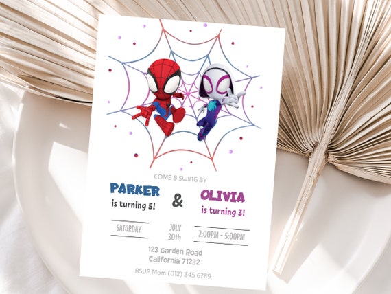 Spidey and His Amazing Friends Invitation - Edit Online Now