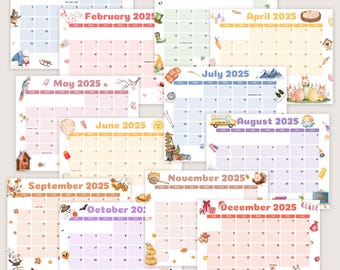 Kids Calendar 2025 Children&#39;s Calendar Homeschool Planner Classroom Academic Calendar Monthly Wall Calendar Girl Boy EDITABLE Printable PDF
