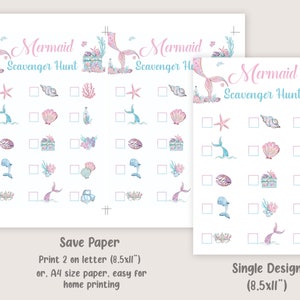 Mermaid Scavenger Hunt Game Mermaid Birthday Party Games Under the Sea ...