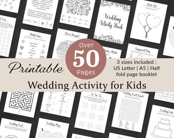 Kids Wedding Activity Pack Wedding Activity Book Coloring Book for Kids Reception Table Activities Booklet Marriage Games PRINTABLE Digital