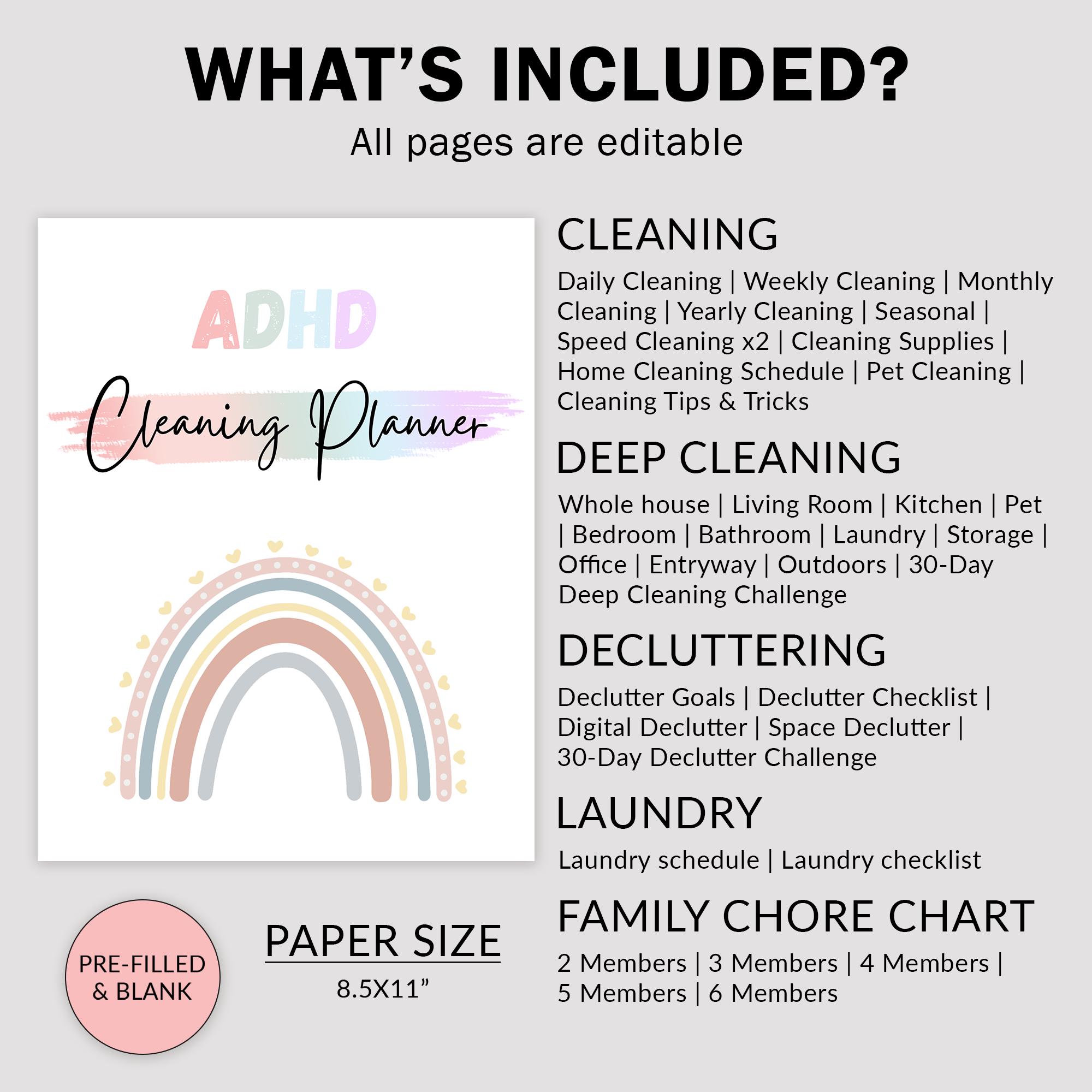 Cleaning Schedule Cleaning Checklist Cleaning Planner Daily Weekly ...