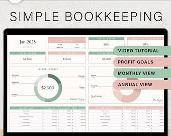 Bookkeeping Spreadsheet Small Business Bookkeeping Google Sheets Accounting Template Easy Book Keeping Income and Expense Profit And Loss