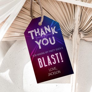 Laser Tag Favor Tags Laser Tag Thank You Tags Laser Tag Birthday Party Gift Labels Laser Party Tags Boy Girl EDITABLE Instant Digital L01