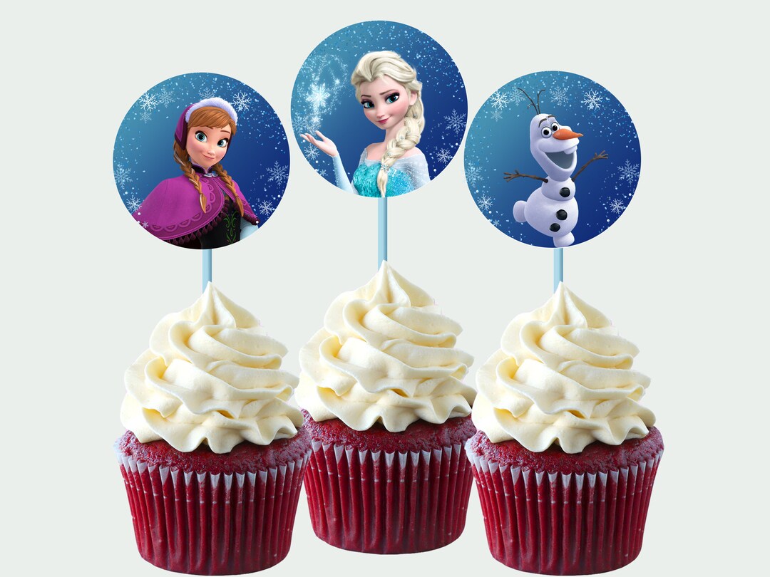 Frozen Cupcake Toppers Frozen Cake Topper Elsa Cupcake Toppers Frozen