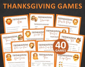 Thanksgiving Games Thanksgiving Printable Games Bundle Thanksgiving Trivia Thanksgiving Kids Games Friendsgiving Activity Family Dinner