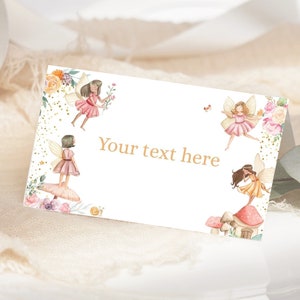 Fairy First Food Tent My Fairy First Tent Card Fee 1st Birthday Food Label Verzauberter Wald Party Food Dekoration EDITIERBAR Digital F01