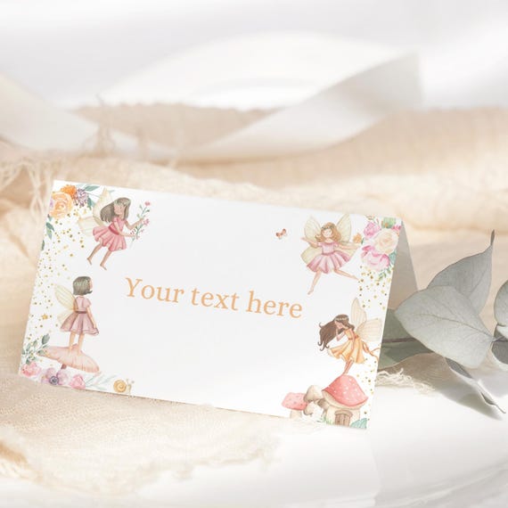 Fairy First Food Tent My Fairy First Tent Card Fairy 1st Birthday Food Label Enchanted Forest Party Food Decoration EDITABLE Digital F01