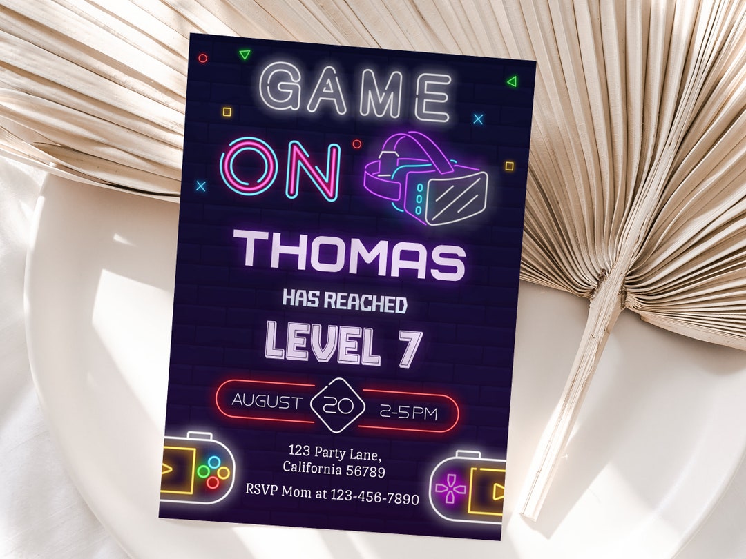 VR Birthday Invitation Virtual Reality Invitation VR Party Invitation Virtual Reality Party Vr