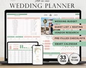 Wedding Planner Spreadsheet Digital Wedding Planning Template Wedding Budget Wedding Checklist Google Sheets Guest List Seating Chart Plan