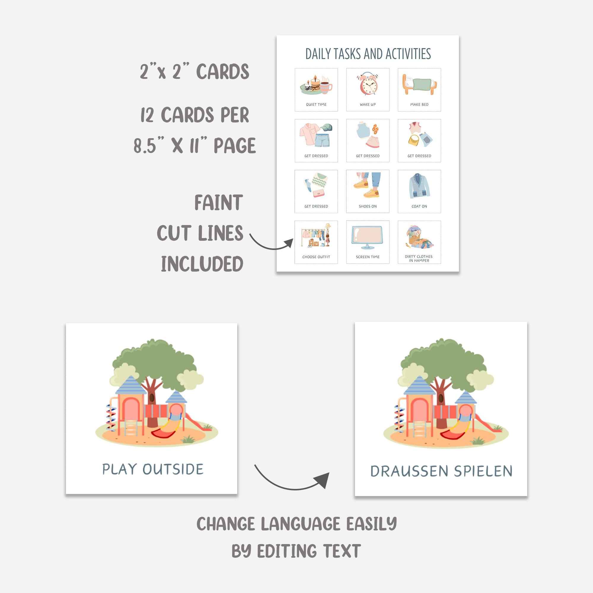 Daily Routine Cards Visual Schedule Toddler Routine Chart for Kids ...
