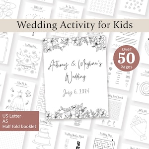 Aktivitätenbuch zur Hochzeit für Kinder Malbuch Hochzeit Aktivitätenpaket für Kinder Hochzeit Malvorlagen Hochzeit Tischspiele EDITIERBAR druckbar