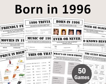 30e verjaardag gamesbundel 30e verjaardag partygames 1996 trivia geboren in 1996 30-jarige man vrouw hem haar quiz BEWERKBAAR Direct digitaal